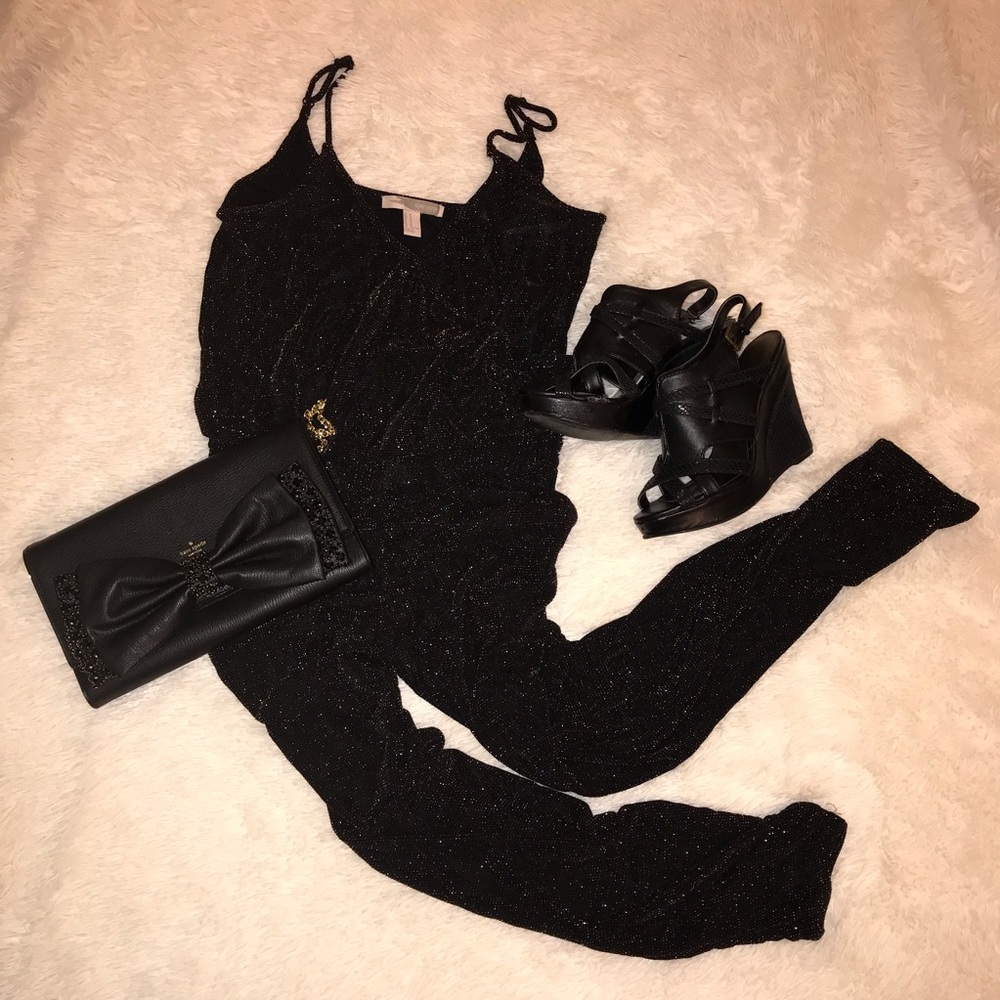 Black Metallic Jumpsuit